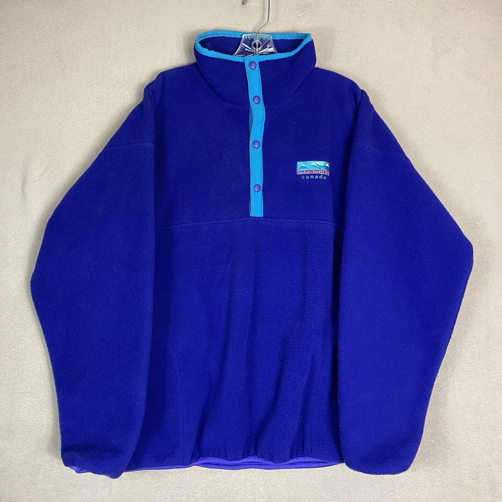 The Shirt Company Sweater Mens XL Purple 1/4‎ Snap Vintage Fleece Pullover